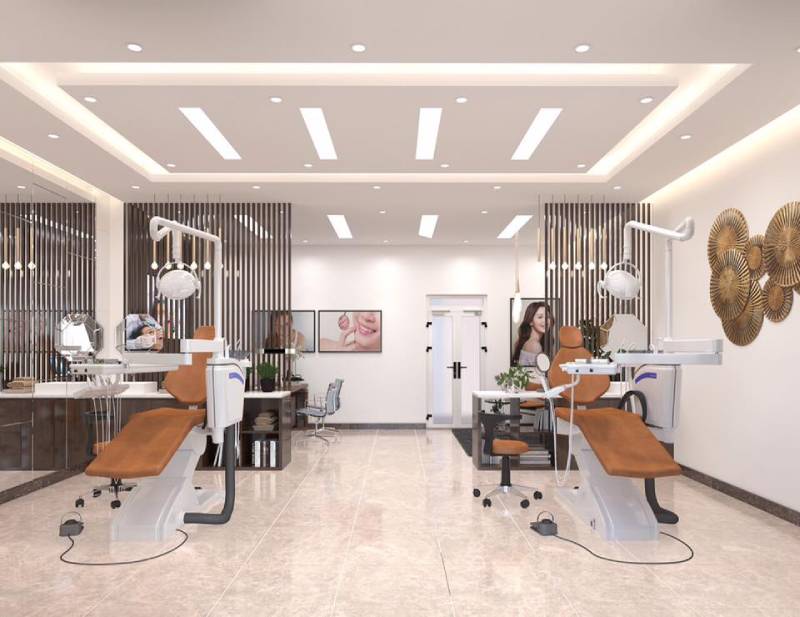 Không gian phòng điều trị rộng rãi và thoáng mát 